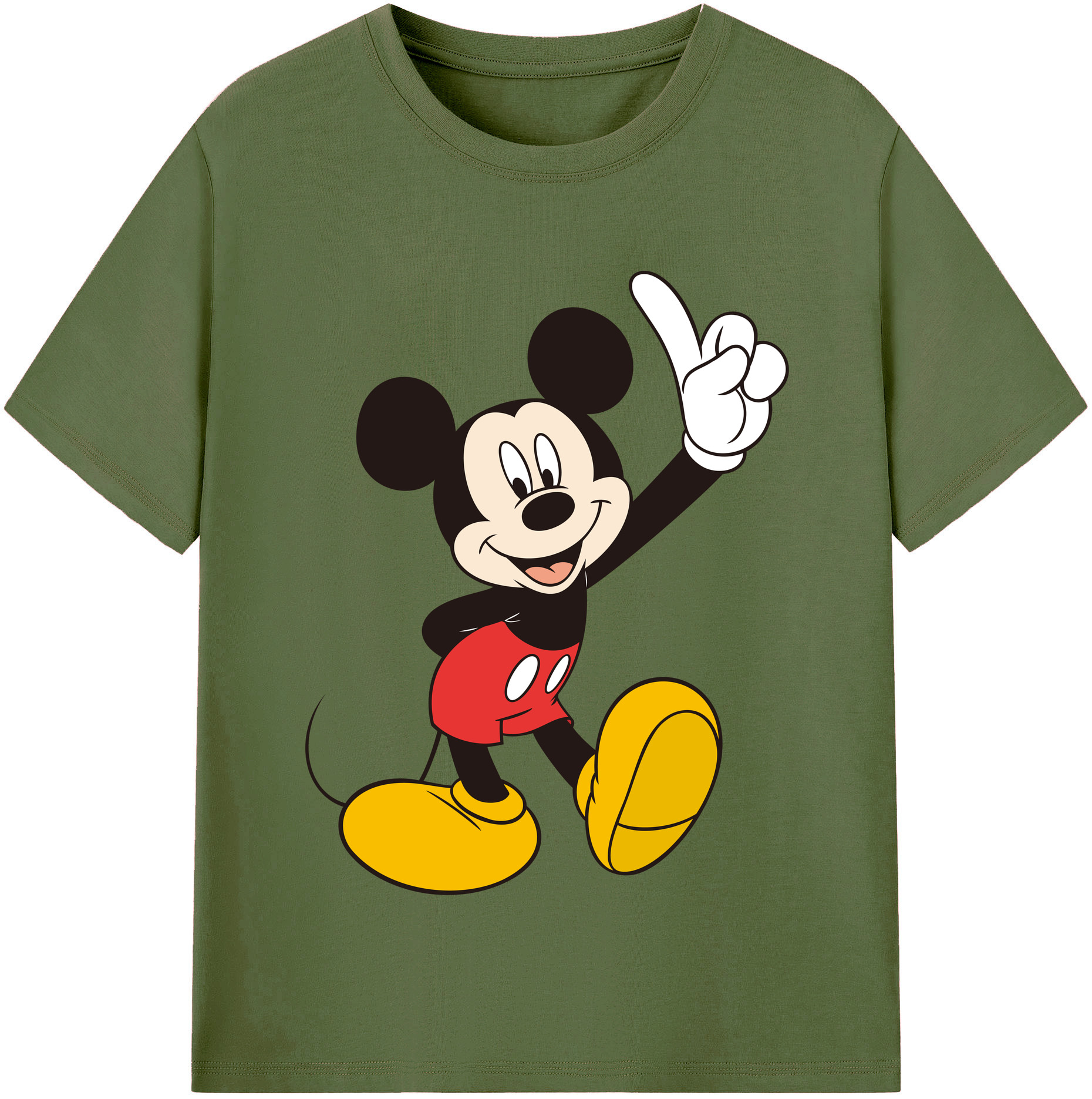 （画像用） ミッキーマウス Mickey Mouse 綿100％半袖Tシャツ（フロントプリント）